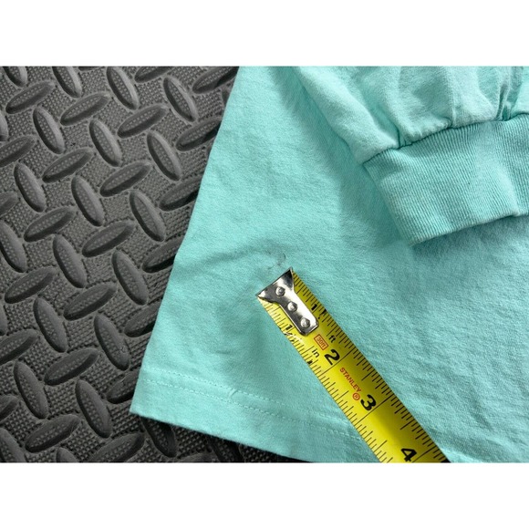 Last Call Co Shirt Adult Medium Green Teal Logo Long Sleeve Cotton Casual Men's - Picture 13 of 13
